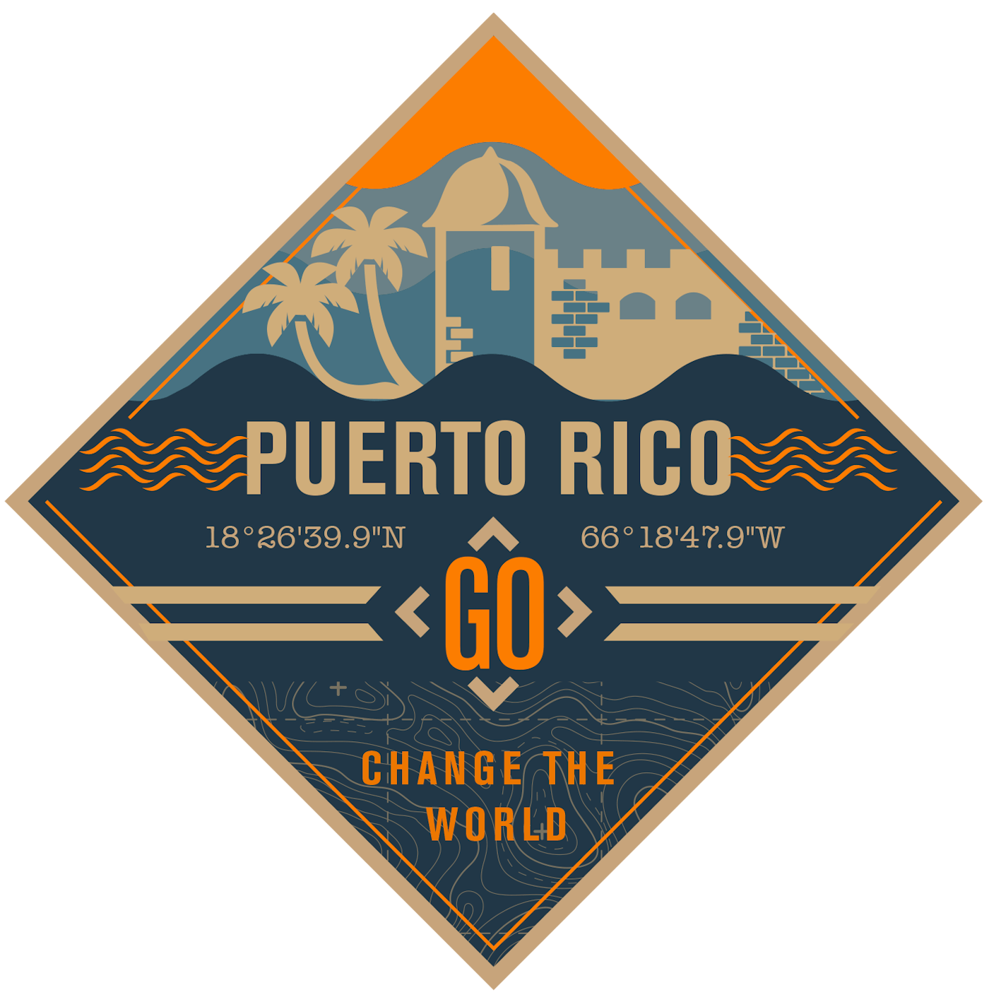 Go Puerto Rico Vector Badge Design