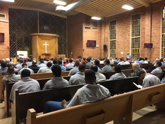 Inmates watch Awaited at Lebanon Correctional Institution in Ohio