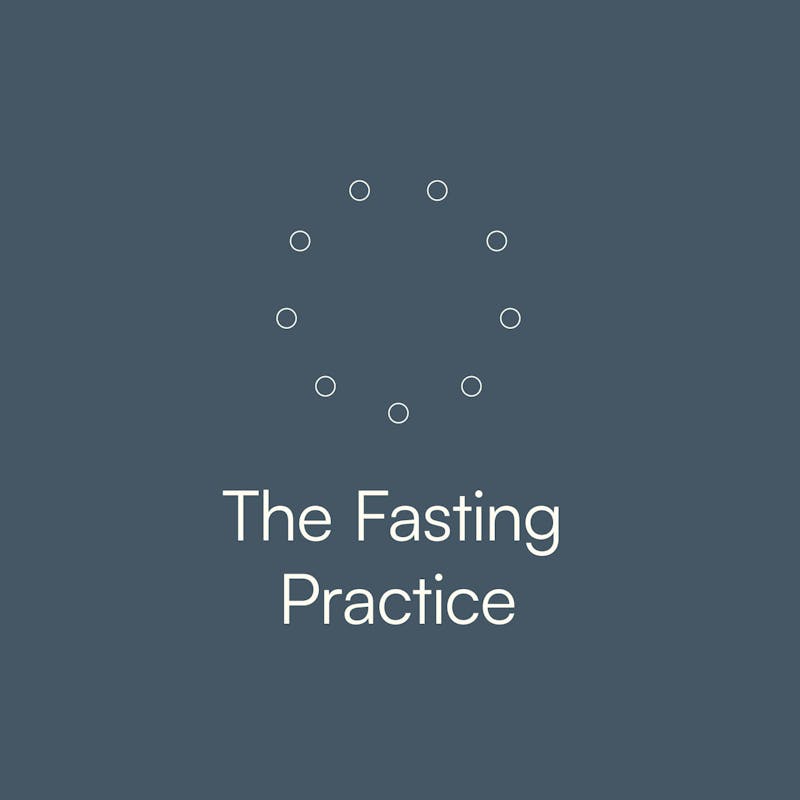 gray image with dots and fasting practice title