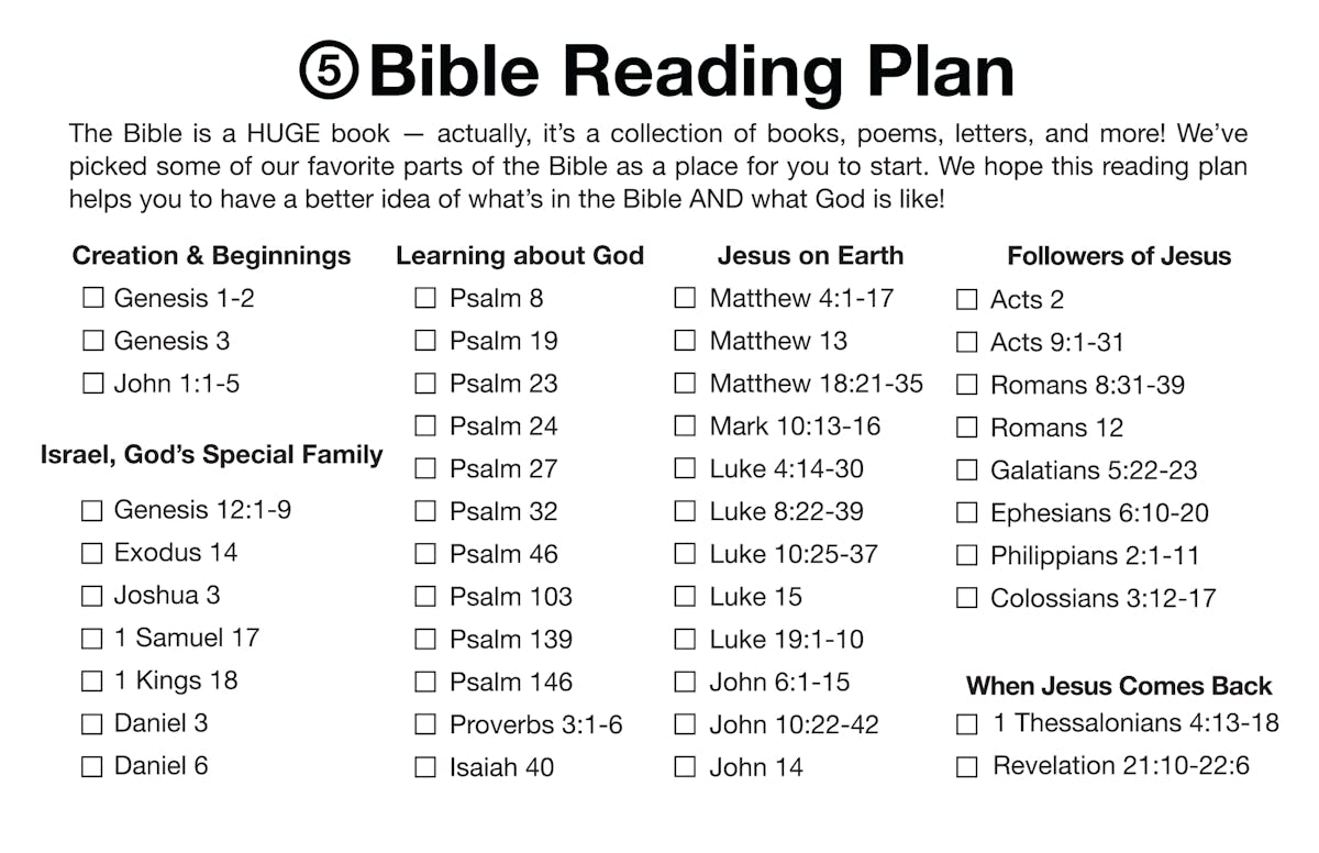 kids club day bible reading plan