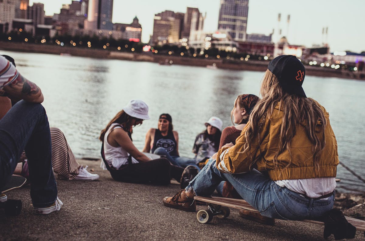 group of women meeting after skateboard