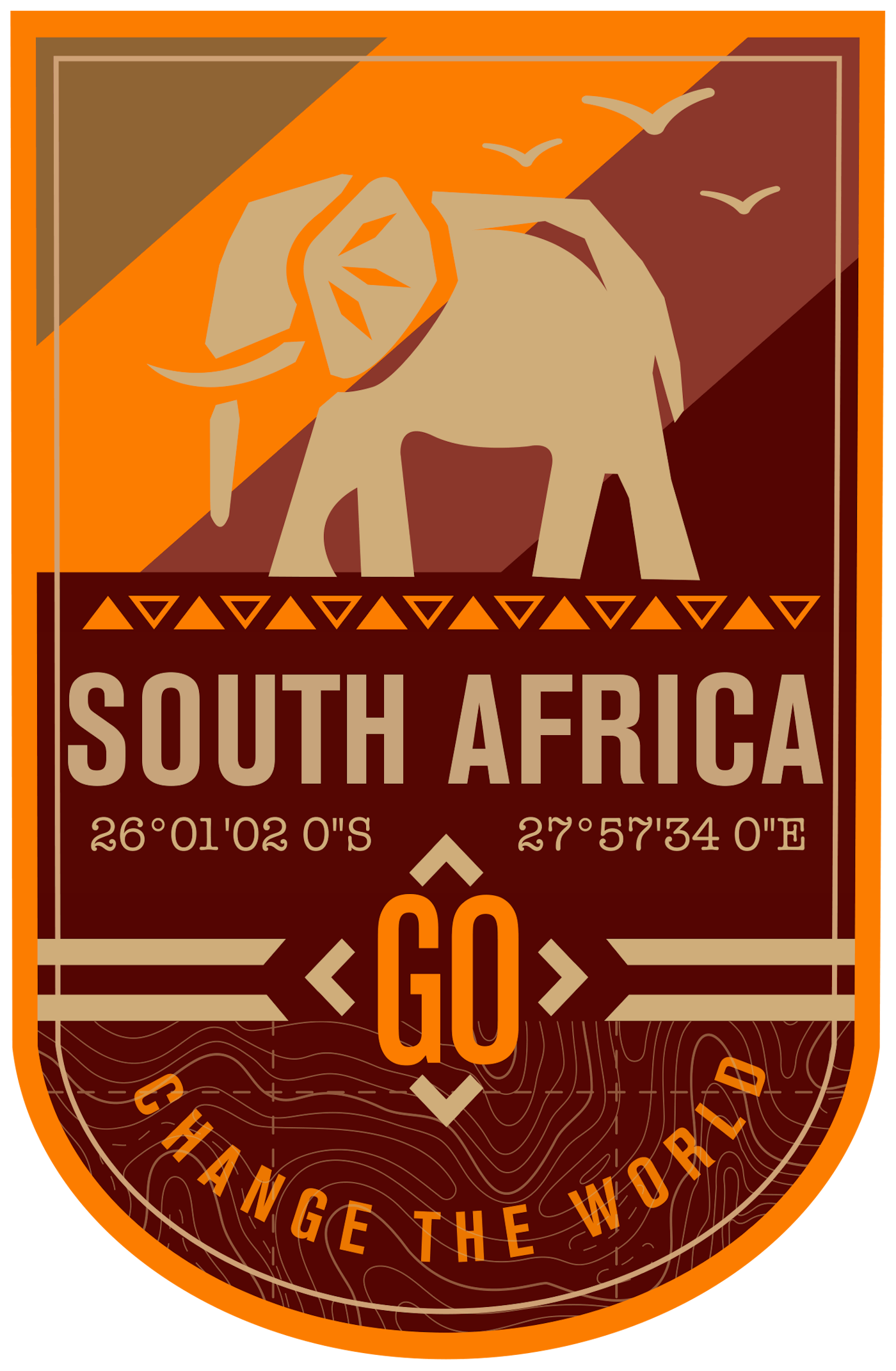 Go South Africa Vector Badge Design