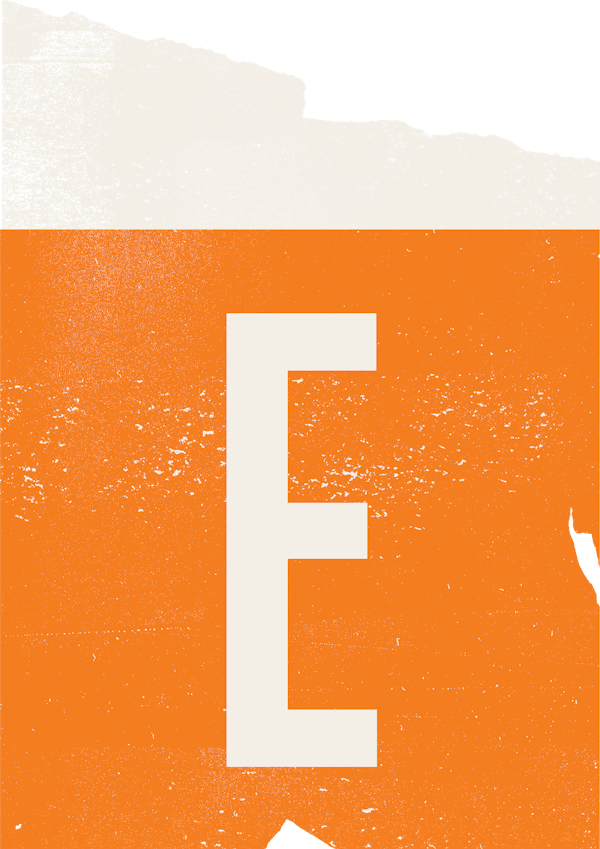 letter e excellence text graphic