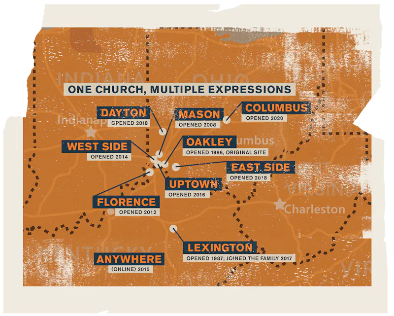 crossroads multiple church locations map